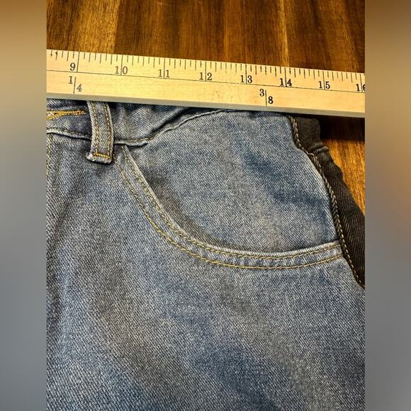 Superdown Revolve Carmen Two Tone Straight Black and Blue Denim Size XL - Picture 3 of 7